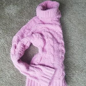 Chenille pink turtleneck